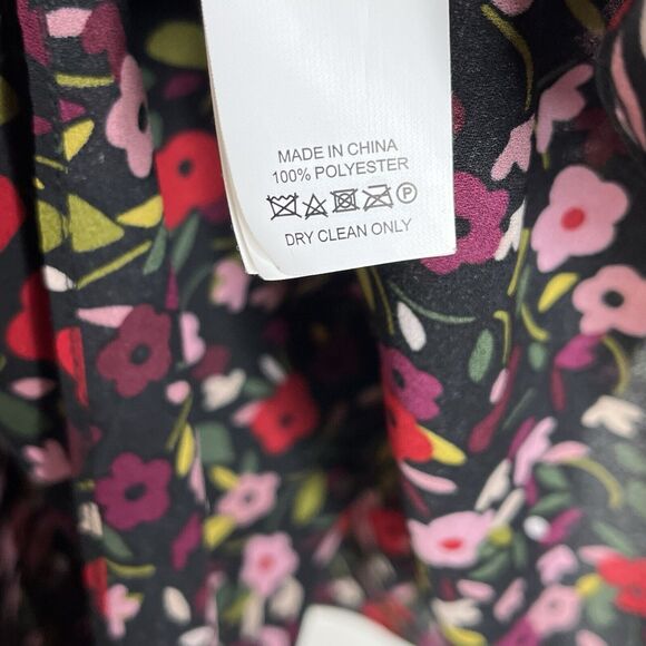 Kate Spade Floral Sleeveless Ruffled Blouse Top Black Womens Small - Picture 7 of 8